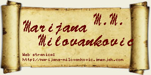Marijana Milovanković vizit kartica
